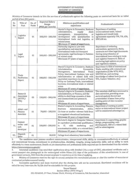 Ministry Of Commerce Latest Jobs 2024 Government Jobs 2024