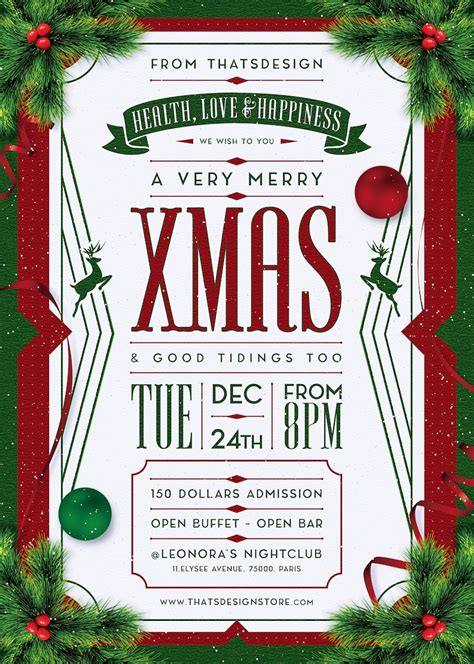 Christmas Eve Flyer Template V8 Free Psd Posters Design For Photoshop