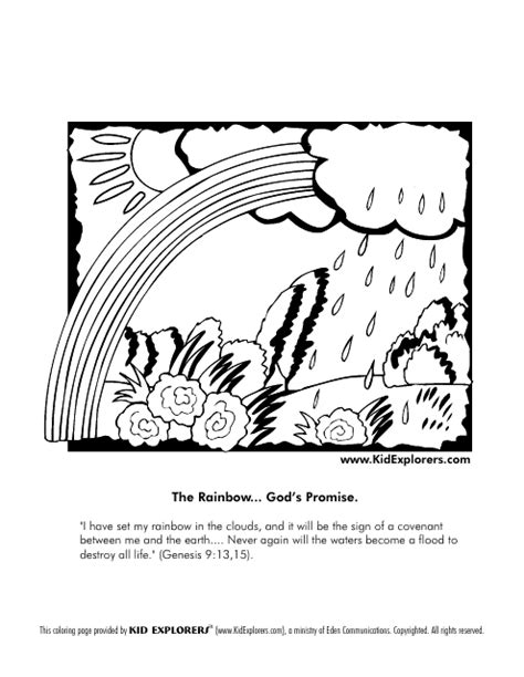 Rainbow God's Promise Coloring Page Download Printable PDF | Templateroller