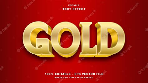 Premium Vector Gold 3d Editable Text Effect