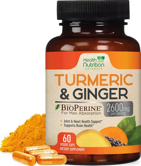 Turmeric Curcumin With BioPerine 95 Standardized Curcuminoids 2600mg