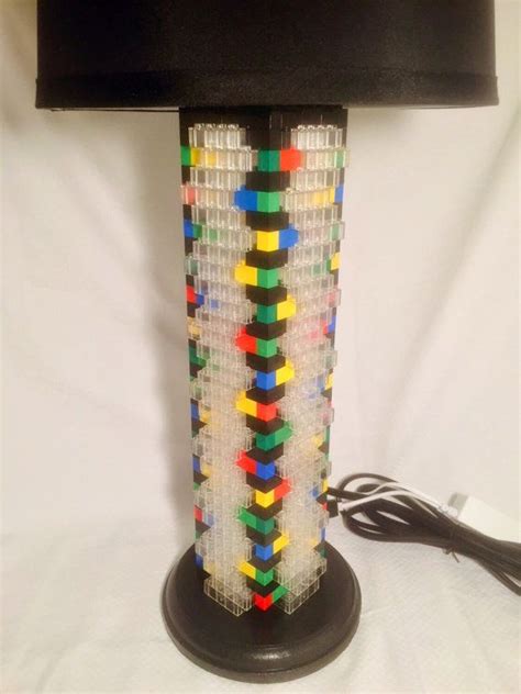 Black And Multicolored Rainbow W Leds Lamp Made Of Lego® Bricks Etsy Lego Lamp Lego Lamp