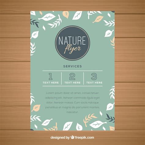 Plantilla de folleto de naturaleza con diseño plano Vector Gratis