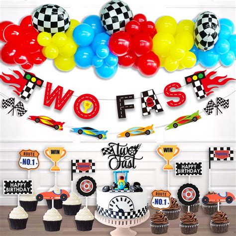 Buy Hombae Fast Birthday Decorations Supplies Kit Racing Car Theme