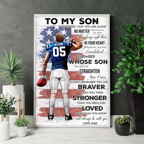 Custom Personalized Football Poster Canvas With Custom Name Number