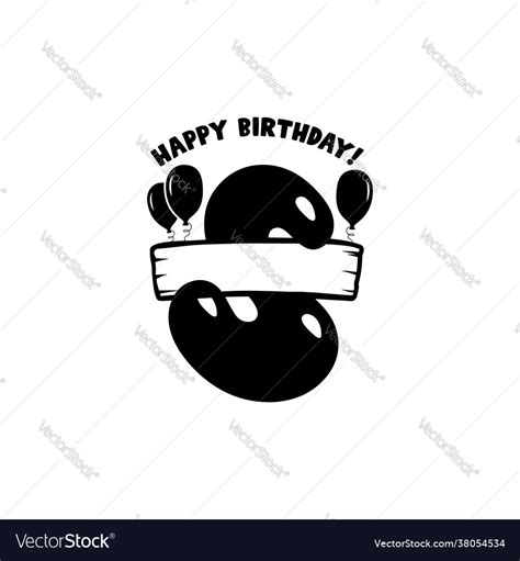 Initial birthday s letter happy monogram Vector Image