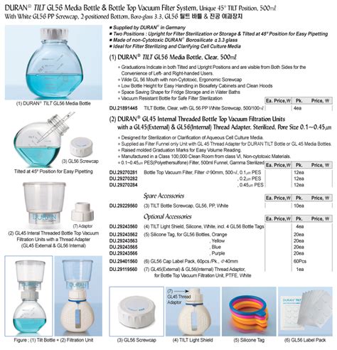 Duran Tilt Gl Media Bottle Bottle Top Vacuum Filter System