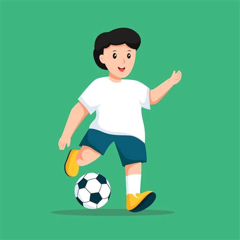 Ilustração de design de personagem de jogador de futebol Vetor Premium