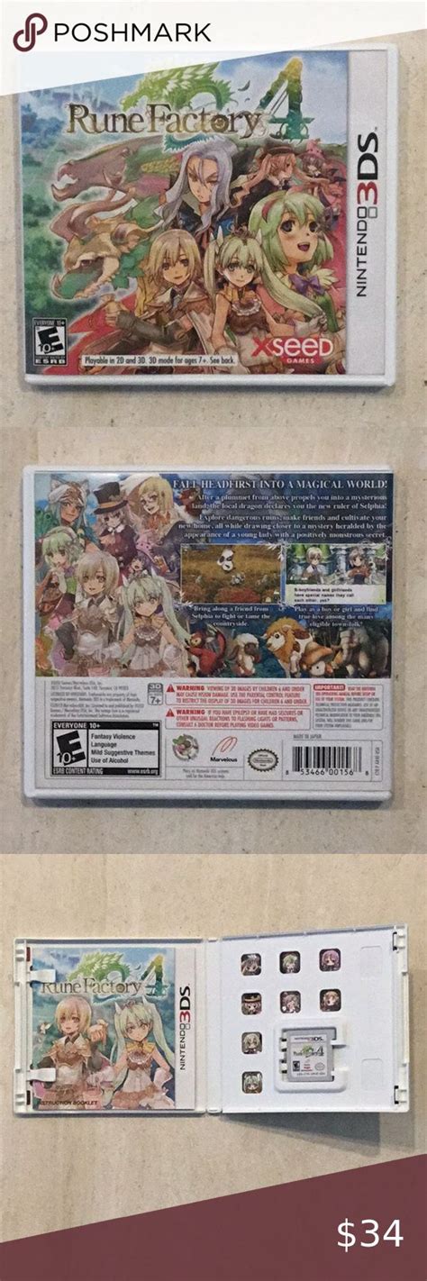 Rune Factory 4 Nintendo 3ds Game Complete In Box Anime Rune Factory 4