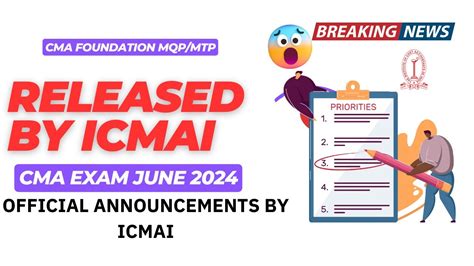 Breaking News Icmai Released Cma Foundation June Mtp Mqp June