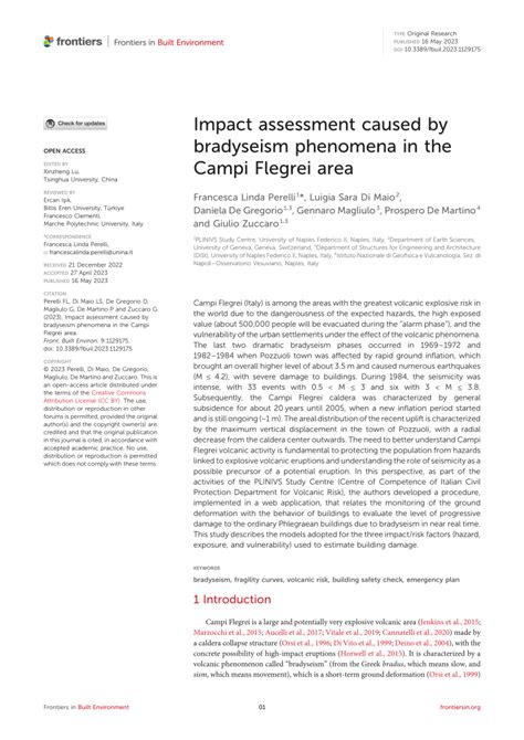 PDF Impact Assessment Caused By Bradyseism Phenomena In The Campi