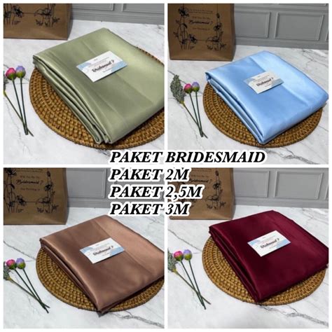 Jual TERMURAH FREE PAPER BAG CARD Paket Seragam Bridesmaid Bahan