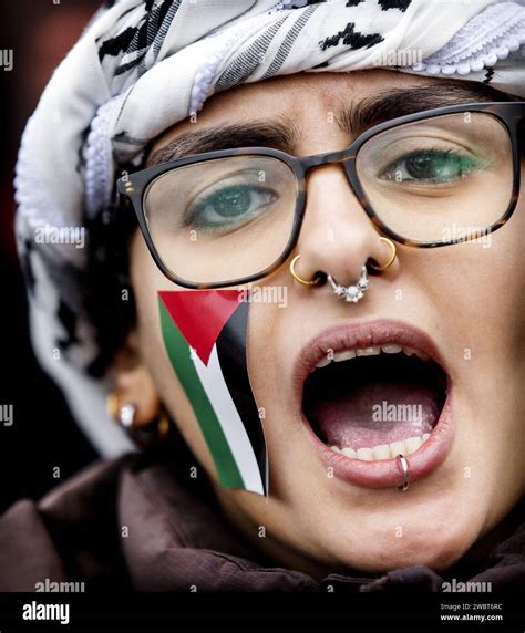 La Haya Los Simpatizantes Pro Palestinos Toman Medidas Durante La