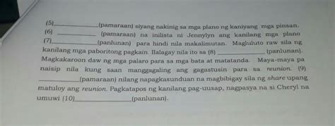 Pang Isahang PagsasanayPanuto Punan Ang Mga Patlang Ng Hinihinging