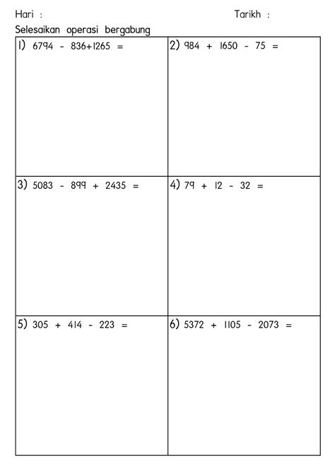 Latihan Matematik Tahun 4 Tajuk Nombor Dan Operasi Part 6 Cikgu