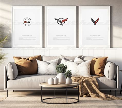 Chevrolet Corvette Logo Evolution Poster Iconic Insignias - Etsy