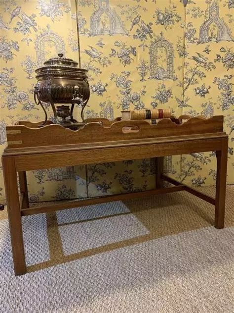 1930s Brass Bound Traycoffee Table In Antique Coffee Tables