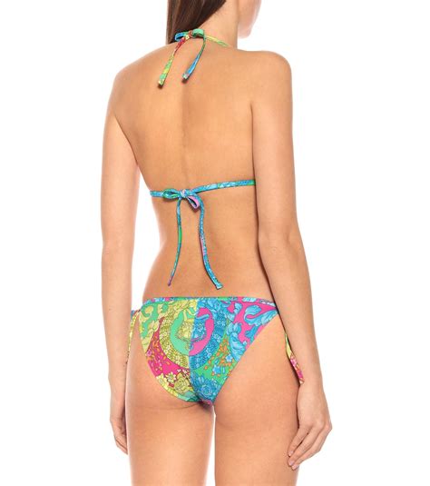 Versace Printed Bikini Top In Green Save 40 Lyst