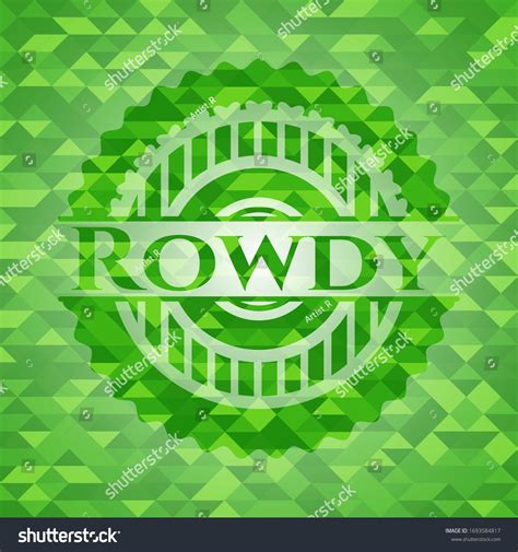 Rowdy Realistic Green Emblem Mosaic Background Stock Vector Royalty