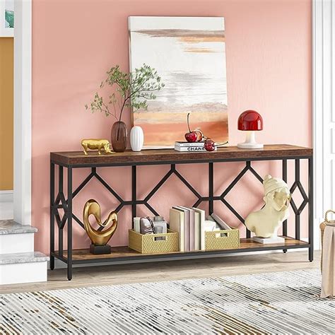 Amazon Tribesigns 70 9 Inches Extra Long Sofa Table 2 Tier Long