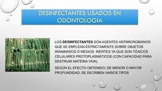 Antisepticos Y Desinfectantes En Odontologia PPT