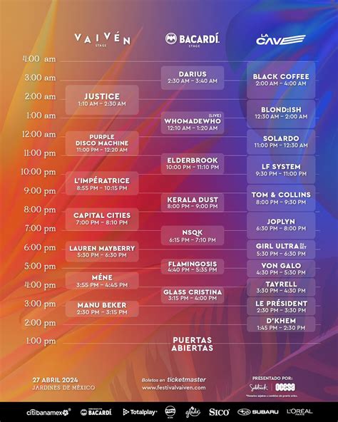 Horarios Del Festival VaivÉn