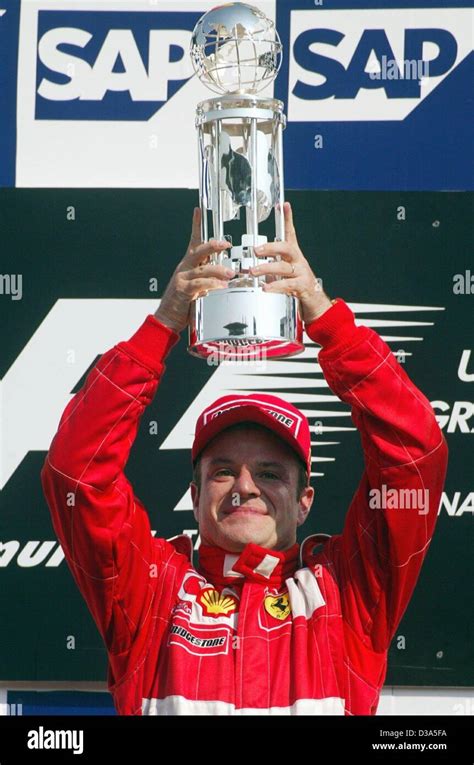 Dpa Rubens Barrichello Brazilian Formula One Pilot Poses With His