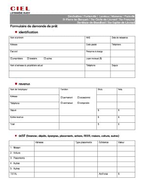 Remplissable En Ligne Remplissable Formulaire De Demande De Prt Faxer