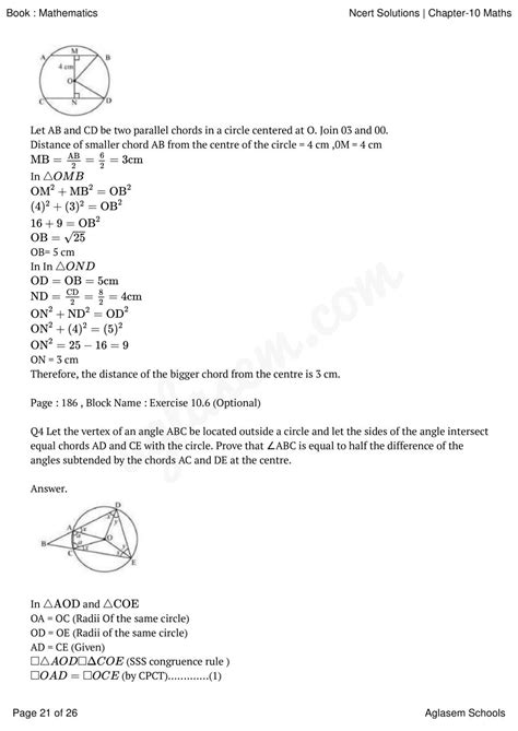 Ncert Solutions For Class 9 Maths Chapter 9 Circles Question Answer Pdf Aglasem