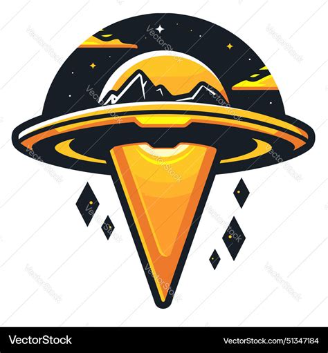 Esport Logo Ufo Alien Spaceship Icon Sticker Vector Image