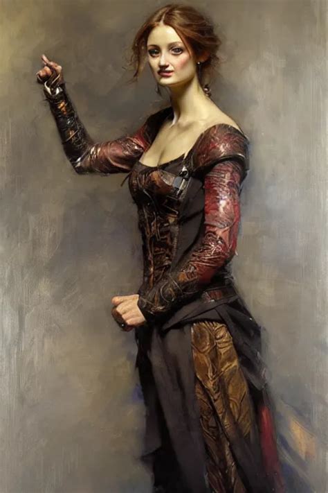 Sansa Painting By Daniel Gerhartz Alphonse Murac Stable Diffusion