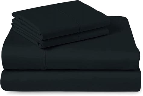 Pizuna 400 Thread Count Cotton King Sheets Set Black 100 Long Staple