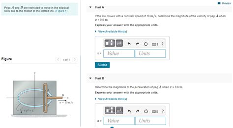 Solved Review Pegs A And B Are Restricted To Move In The Chegg