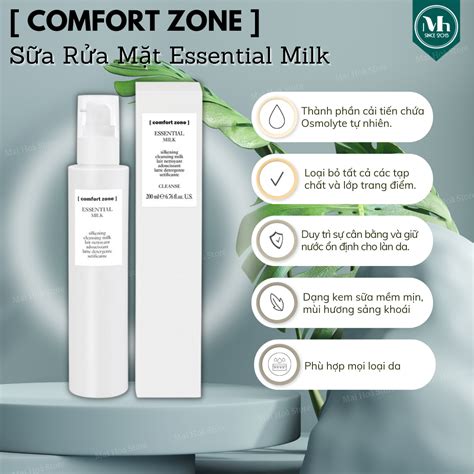 Sữa Rửa Mặt Dịu Nhẹ Làm Mềm Da Comfort Zone Essential Milk 200ml Skincare