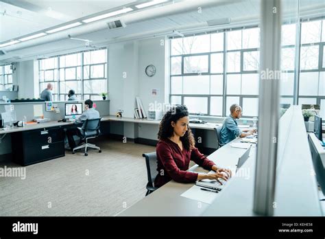 Business People Working In Busy Office Stock Photo Alamy