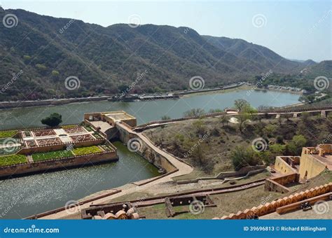 Maota Lake Amber Fort Jaipur Rajasthan India Stock Image Image Of