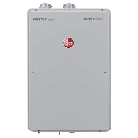 Rheem Prestige Condensing 8 4gpm Indoor Natural Gas Tankless Water Heater 19x10x28 Bed Bath