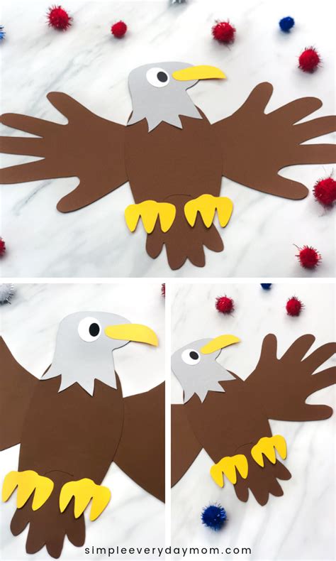 Handprint Bald Eagle Craft For Kids Free Template Eagle Craft