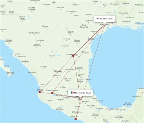 All Flight Routes From Mexico City To Houston Nlu To Iah Flight Routes