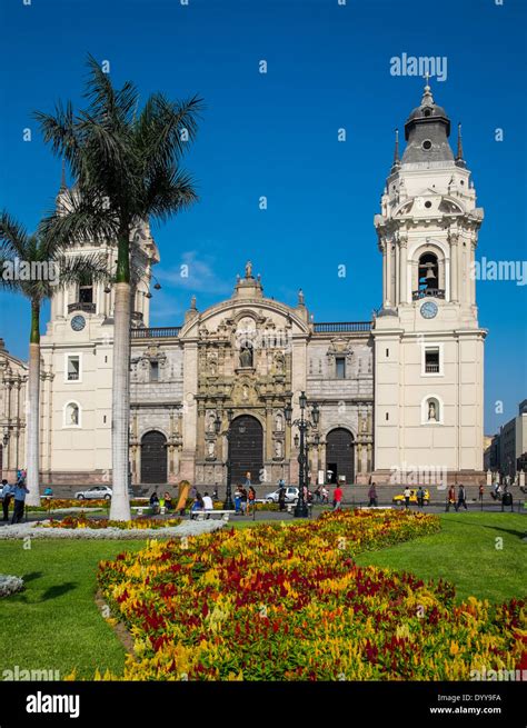 LIMA PERU CIRCA APRIL 2014 View Of The Lima Cathedral From The