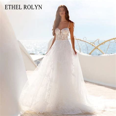 Ethel Rolyn Vestido De Novia De Corte En A Con Tirantes Finos Vestido