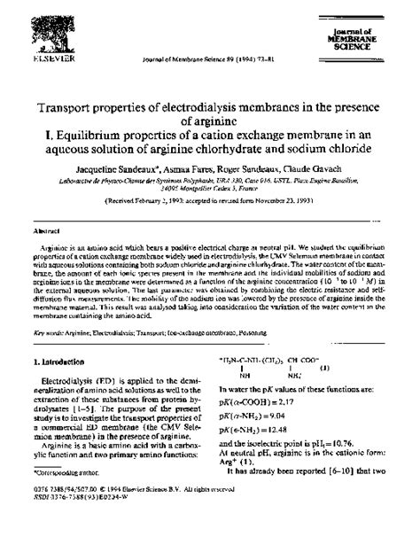 (PDF) Transport properties of electrodialysis membranes in the presence of Zn2+ complexes with ...