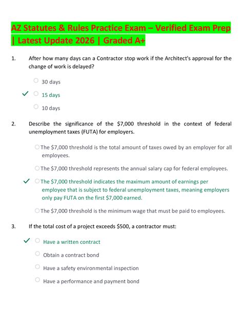 Az Statutes And Rules Exam Practice Test