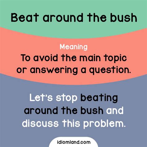 Idiom Of The Day Beat Around The Bush