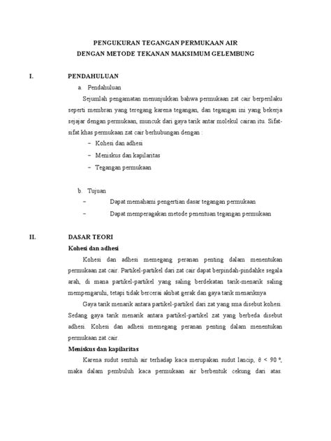 Pdf Pengukuran Tegangan Permukaan Air Dokumen Tips