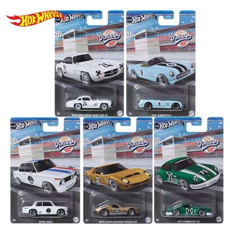Btf Hot Wheels Silver Standard Retro Racing Club Mercedes Benz Bmw Porsche Suit Car Alloy Car
