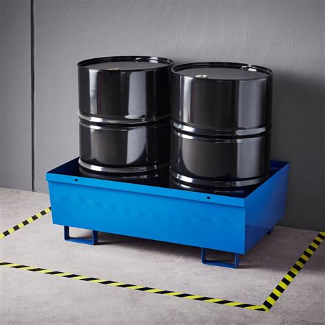 Drum pallet, 1200x800x415 mm, no grid, blue | AJ Products