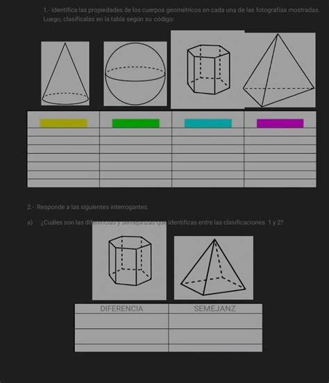 1 Identifica Las Propiedades De Los Cuerpos Geométricos En Cada Una De Las Fotografías