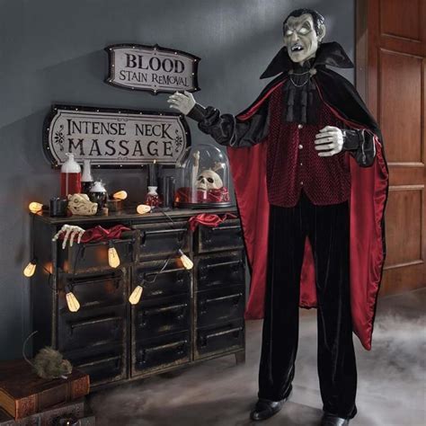 Life Size Animated Speaking Vampire Man Dracula Figure Haunted