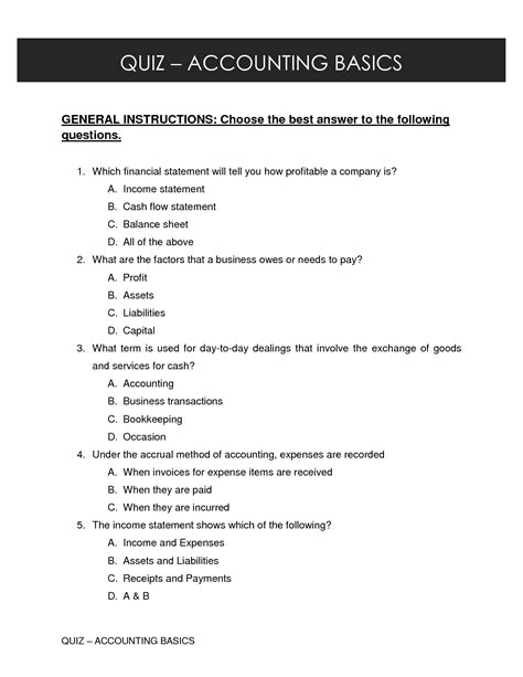 Solution Accounting Basics Quiz With Answers Studypool